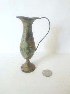 VINTAGE MINIATURE BRONZE PETINA METAL PITCHER. - Picture 1 of 5