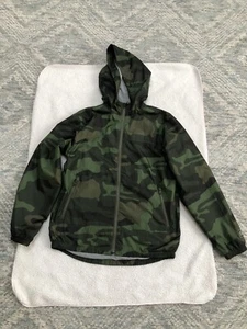 Gap kids Green Camo rain jacket with jersey lining hoodie and pockets . Size XXL - Picture 1 of 8