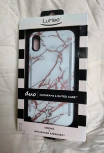 LuMee Duo Illuminating Selfie Case For iPhone XS Max In White Marble - NEW - Photo 1 sur 4