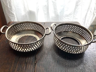 Антикварные Стерлинговые Держатели МАУЗЕР конца 1800-х 6629 Пирсинг Рамекин Лот из 2 - Изображение 1 из 4