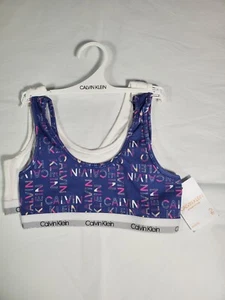 New CALVIN KLEIN Girls Bralette Bra Medium (7/8)  Two (2) Pack Underwear - Picture 1 of 2