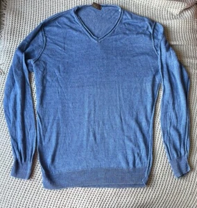 Stenstrom Hombre 100% Lino Manga Larga Suéter Azul Tejido Informal Jersey Talla XXL - Imagen 1 de 10