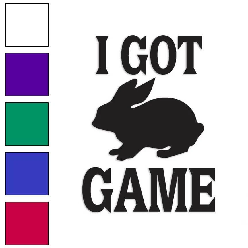 I Got Game Rabbit Hunting, Vinyl Decal Sticker, Multiple Colors & Sizes #392 - Image 1 of 1
