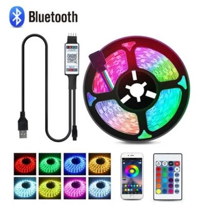 DC 5V 5050 Bluetooth LED Strip Light Cabinet Kitchen Remote Control LED Night - Picture 1 of 8