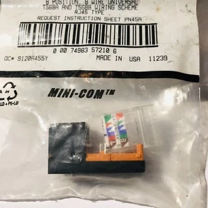 8 piezas. Jack modular PANDUIT Mini-Jack (TM) categoría 5 (CJ588BBL) 8 cables tipo RJ45 - Imagen 1 de 5