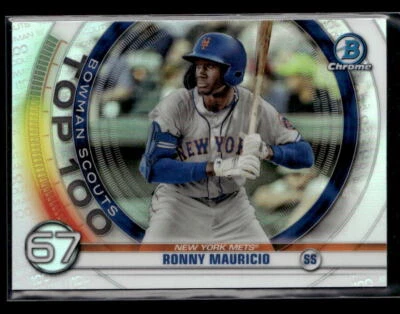 Ronny Mauricio - 2020 Bowman Chrome Scouts Top 100 Refractor #BTP-67 Mets - Image 1 of 2