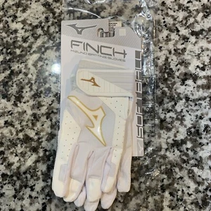 Mizuno Finch Softball Batting Gloves White/Gold Size Small NWT Fastpitch - Picture 1 of 7