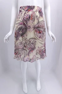 ESCADA Sport 100% Silk Calf-Length Skirt Multicolor Size 40 - 42 - Picture 1 of 6