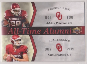 2011 Upper Deck Oklahoma Football All-Time Alumni Duos Peterson/Bradford #ATADPB - Picture 1 of 1