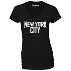 New York City Women's T-Shirt - V-Neck Nyc Big Apple Usa Classic America
