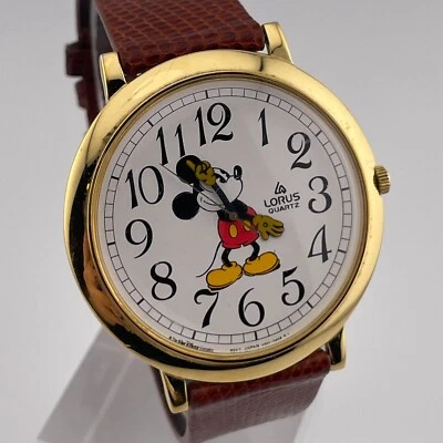 Reloj Lorus Mickey Mouse V501-0A20 Hombre 43mm Estuche Correa Cuero Marrón Cuarzo Foto 1 de 4