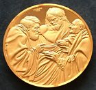 Beautiful Antique rare gold-plated 24K medal , painting of Hendrick Terbrugghen