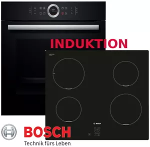 Induktion Herd Bosch Herdset Autark Backofen Schwarz + Induktion Kochfeld Boost - Bild 1 von 10