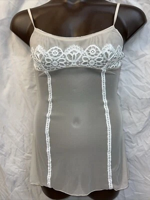 NUEVO CON ETIQUETAS Philiffe Matifuou Transparente Crudo Slip Camisón Borde de Encaje Diseño Italiano Clásico Foto 1 de 4