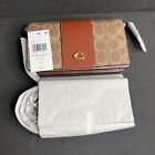 Coach Signature Coated Canvas Wallet Crossbody Tan Rust Ci801 Brand New With Tag