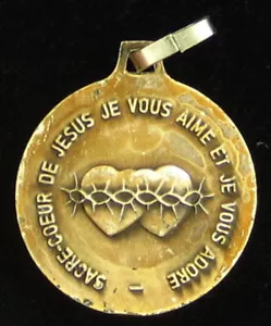 Vintage Jesus Medal Religious Holy Catholic Sacred Heart - Picture 1 of 5