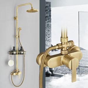 Antik Messing Duscharmatur Duschsystem Duschset Retro 8" Regendusche Duschkopf - Bild 1 von 11