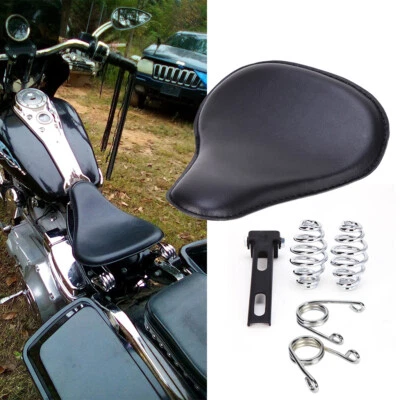 Motorcycle Large Spring Solo Seat For Harley Davidson Softail Sportster Chopper - Image 1 of 4