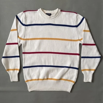Vintage Late 1980s GANT Striped Heavyweight Knitted Sweater Men's Size Large - Image 1 of 4