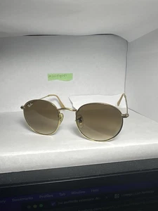 Pre-Owned Ray-Ban RB3447 112/51 Round Metal 50mm Gold/Brown Grad - Picture 1 of 9