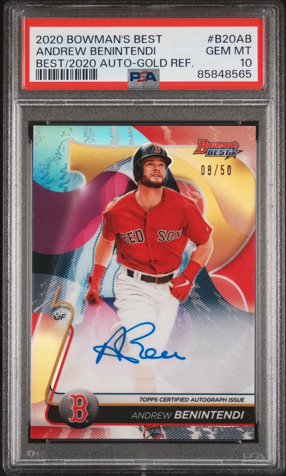2020 Bowman's Best Best Gold Auto /50 #B20AB Andrew Benintendi PSA 10 - Image 1 of 2