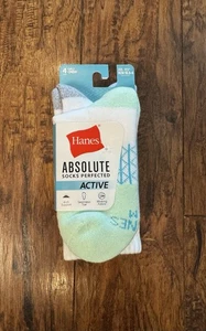 Hanes Girl Absolute Active Socks Crew Medium 4 Pairs - Picture 1 of 4
