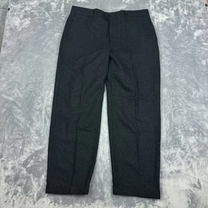 Pantalones de vestir J Crew para hombre 36x30 negros clásicos pantalones arrugados lana japonesa CF636 - Imagen 1 de 13