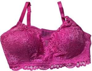 Bali Bralette Wireless Comfort Flex J Hook PINK DF6591 Lace Lightly Padded XL - Picture 1 of 3