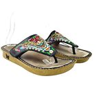 Alegria Womens Van Leather Multi Colored Thong Sandal - Size 38 / US 7.5