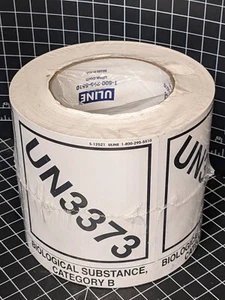 DOT Air Sticker Labels "UN 3373 Biological Substance, Category B" hazmat UN3373 - Picture 1 of 3