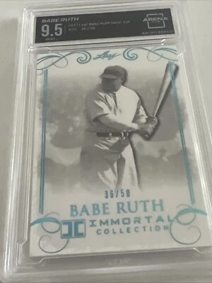 2017 Leaf Babe Ruth #23 Immortal Collection BLUE FOIL /50 GRADED ARENA CLUB 9.5 - Image 1 of 4