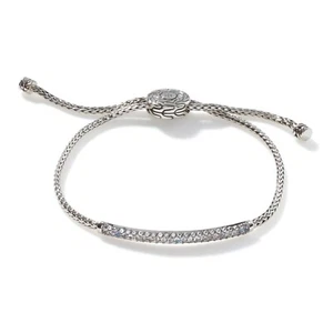 Bracciale JOHN HARDY Pietra di Luna Arcobaleno Pull Through Bolo in Argento Sterling - Foto 1 di 3