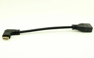 HDMI A Female to Mini HDMI C Male Plug Left Angled Convertor Adapter Cable 1080P - Picture 1 of 6