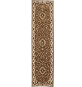 3X11Vintage Style Brown Floral Machine-Made Runner Rug Hallway Carpet 2'7X10'6 - Picture 1 of 16