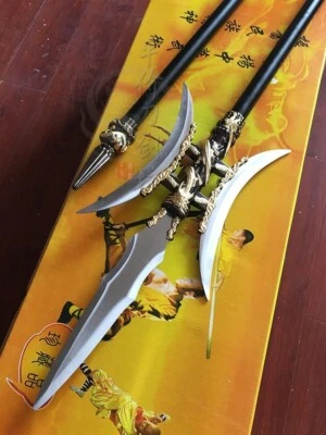 S2000 PELÍCULA TRES REINOS LU BU HOJAS LATERALES DOBLES LANZA HACHA LANZA CAPA DE LANZA S 71" Foto 1 de 4