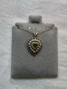 10K Yellow Gold Necklace with Peridot and Diamond - Picture 1 of 4