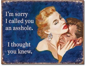 Sorry I Called You An A@@hole I Thought You Knew Blechschild lustig #2141 - Bild 1 von 1