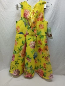 NEW Bonnie Jean Girls Size 16 Yellow Floral Summer Dress - Picture 1 of 11