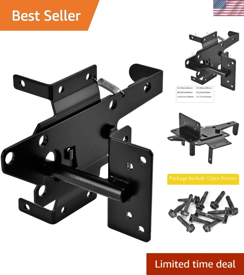 Self-locking Gate Latch Post Mount Automatic Gravity Lever Wood Fence Latches