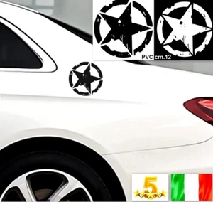 Adesivo STELLA star US-ARMY JEEP/MOTO/AUTO/CAMION PVC Pretagliato senza Bordi - Picture 1 of 9