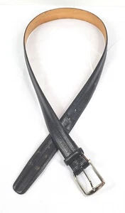 Trafalgar Mens Black Dress Belt Size 40 Embossed Italian Leather Handmade In USA - Picture 1 of 11