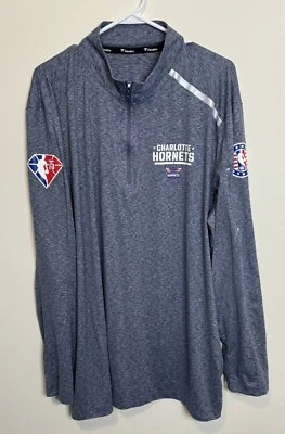 Charlotte Hornets Jacket 2XT Tall Gray Fanatics NBA 75th Anniversary USA Flag - Image 1 of 4