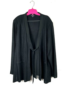 Misook Talla Grande 2X 2 Piezas Conjunto Cárdigan Negro Chaqueta Sin Mangas Tejido sin Mangas Foto 1 de 4