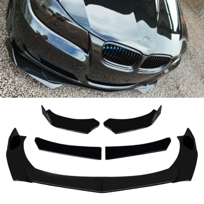 For BMW Front Bumper Lip Spoiler Splitter Body Kits Protector Cover Glossy Black - Изображение 1 из 4