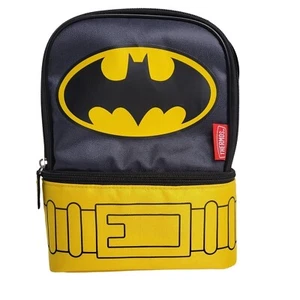 Thermos DC Comics Batman Kids Dual Compartment Lunch Box Bag With Cape PVC Free - Picture 1 of 23