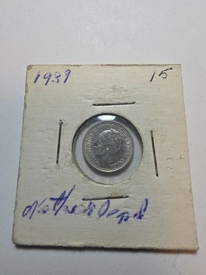 Moneda de plata de 10 centavos de los Países Bajos 1939 de colección  Foto 1 de 2