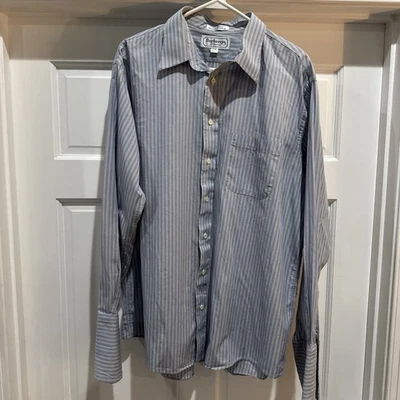 Burberry Shirt Mens 17 34 Blue French Cuff London USA Made Dress Designer Luxury - Image 1 of 4