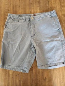 Quiksilver Chino Shorts Mens 36 Blue Embroidered Logo Surf Beach Casual - Picture 1 of 7