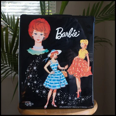 ❤️BARBIE NEGRO Armario Vinilo FUNDA MALETERO HTF SPP Mattel Vintage 1964 *N MinT🖤 Foto 1 de 4