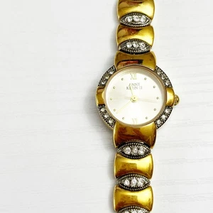 Anne Klein II Vintage Gold & Strass Uhr - Bild 1 von 7